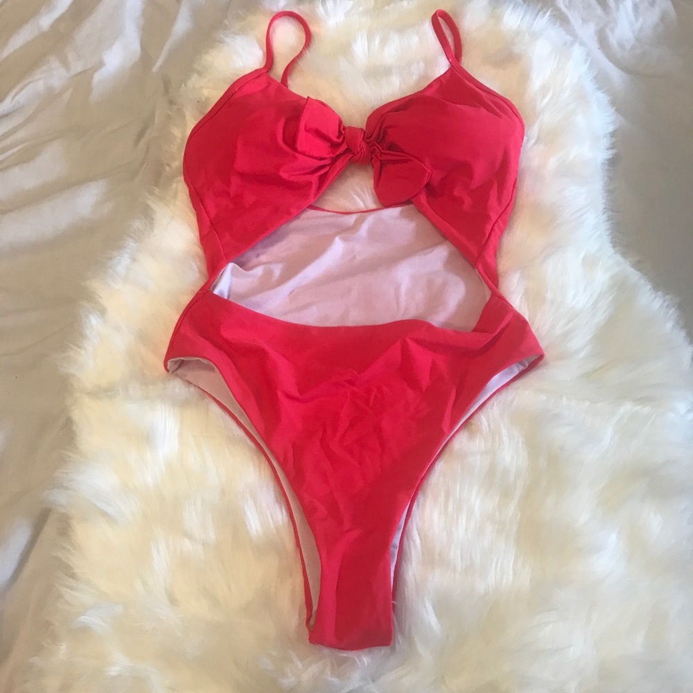 LAST ONE!!! Red/Salmon one piece bathing suit NWT - Picture 3 of 7